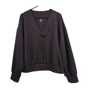 Pillowy Soft V Neck Sweatshirt Old Navy Active Bounce Fleece Eggplant Womens XL
